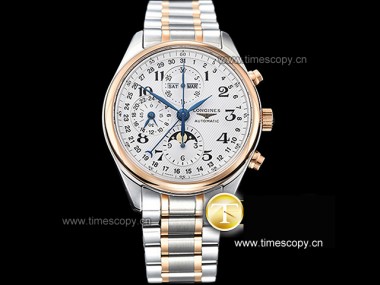 Grado suizo réplica Longines Master complicaciones automática cronógrafo hombre relojes LG-2028