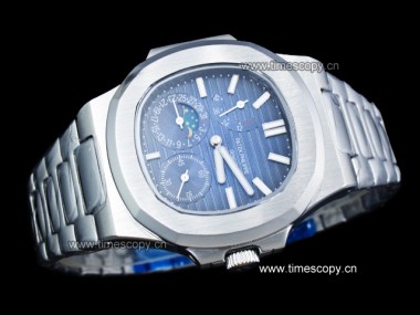 Asia Grade Replica Patek Philippe Nautilus Date Moonphase Power Reserve Hand Wound Man Watches PP-1303