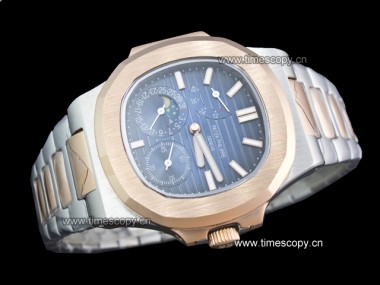 Asia Grade Replica Patek Philippe Nautilus Date Moonphase Power Reserve Hand Wound Man Watches PP-1308
