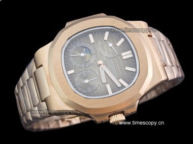 Asia Grade Replica Patek Philippe Nautilus Date Moonphase Power Reserve Hand Wound Man Watches PP-1310