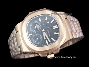 Asia Grade Replica Patek Philippe Nautilus Date Moonphase Power Reserve Hand Wound Man Watches PP-1311