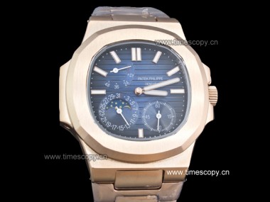 Asia Grade Replica Patek Philippe Nautilus Date Moonphase Power Reserve Hand Wound Man Watches PP-1312