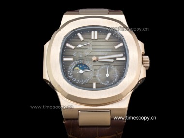 Asia Grade Replica Patek Philippe Nautilus Date Moonphase Power Reserve Hand Wound Man Watches PP-1315
