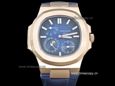 Asia Grade Replica Patek Philippe Nautilus Date Moonphase Power Reserve Hand Wound Man Watches PP-1317