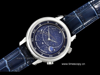 Grado suizo réplica Patek Philippe complicaciones cielo celeste Luna 5102PR hombre relojes PP-2151