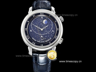 Grado suizo réplica Patek Philippe complicaciones cielo celeste Luna 5102PR hombre relojes PP-2151