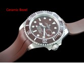 Asia Grade Replica Rolex Submariner Ceramic Bezel with Coffee Dial Rubber Strap Automatic Man Watches ROL-1297