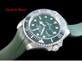 Asia Grade Replica Rolex Submariner Ceramic Bezel with Green Dial Rubber Strap Automatic Man Watches ROL-1299