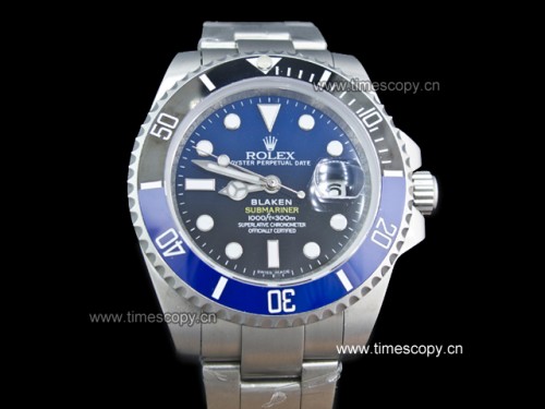 Asia Grade Replica Rolex Submariner Blaken Blue Black Ceramic