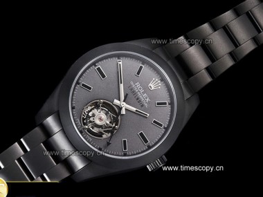 Swiss Grade Replica JB Factory Rolex Milgauss Label Noir 43mm Tourbillon Man Watches ROL-2539