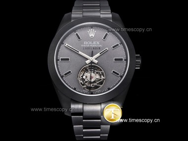 Swiss Grade Replica JB Factory Rolex Milgauss Label Noir 43mm Tourbillon Man Watches ROL-2539