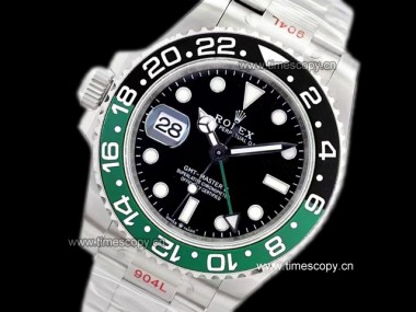 Swiss Grade Replica Rolex GMT-Master II Zurdo 126720VTNR Sprite Verde Negro Relojes Automáticos para Hombres ROL-2836