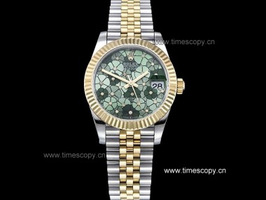 Swiss Grade Replica Rolex Datejust Midsize 31mm Flowery Dial Automatic Lady Watches ROL-3114