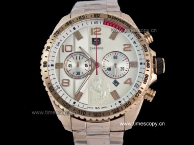 Asia Grade Replica Tag Heuer Ferrari Rose Gold Quartz Chronograph Man Watches TAG-1367