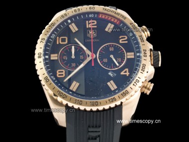 Asia Grade Replica Tag Heuer Ferrari Rose Gold Quartz Chronograph Man Watches TAG-1371