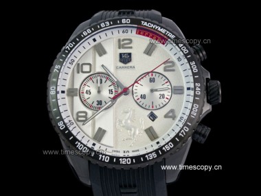 Asia Grade Replica Tag Heuer Ferrari Black PVD Quartz Chronograph Man Watches TAG-1374
