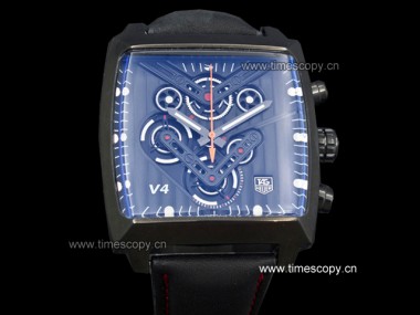 Asia Grade Replica Tag Heuer Monaco V4 Phantom WAW2091.FC6369 Quartz Chronograph Man Watches TAG-1414